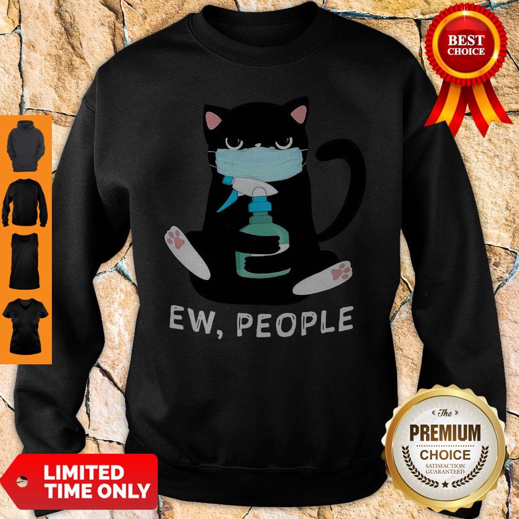 Black Cat Face Mask Ew People Sweatshirt