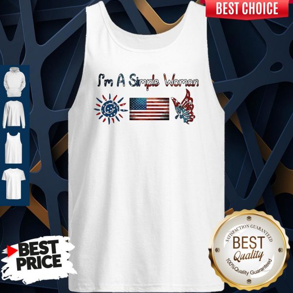 Im A Simple Woman American Flag Veteran Independence Day Tank Top