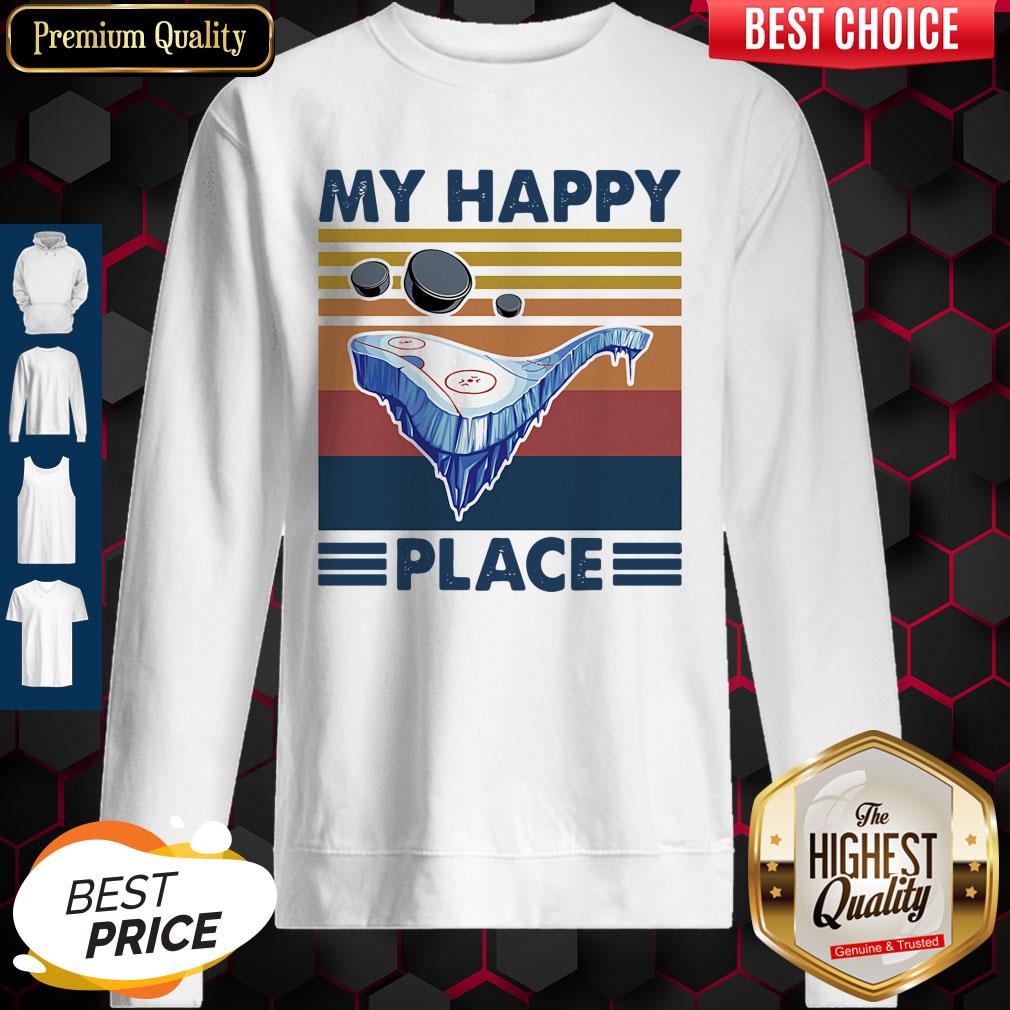 Funny Hockey My Happy Place Vintage Sweatshirt