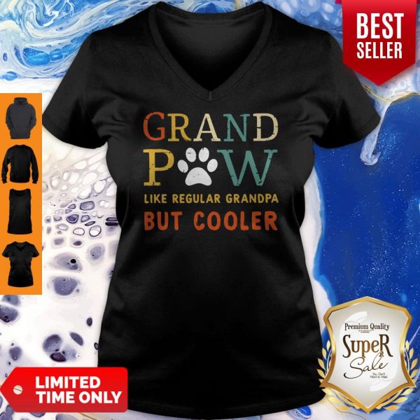 Grand Paw Like A Regular Grandpa But Cooler Dog Love Vintage V-neck