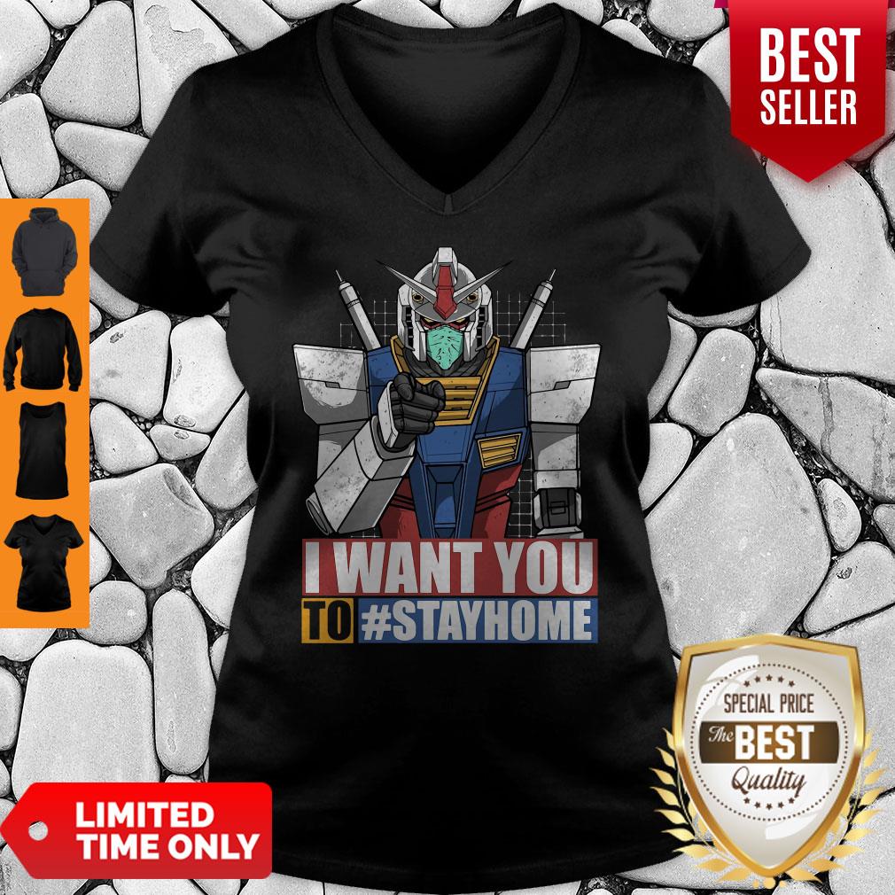 Gundam I Want You To Stay Home V-neck