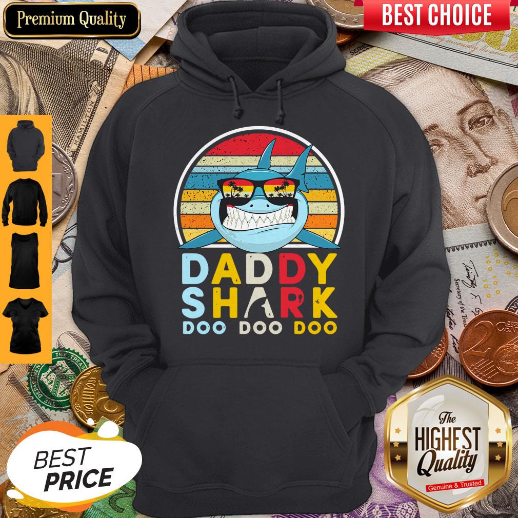 Nice Vintage Daddy Shark Doo Doo Doo Hoodie