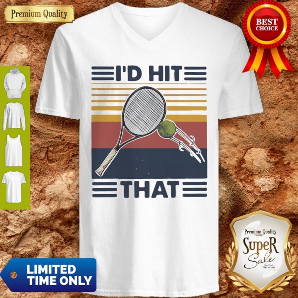 Official I'd Hit That Tennis Vintage V-neck