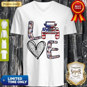 Official Love Jeep American Flag V-neck