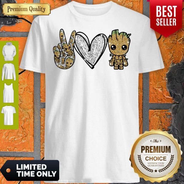 Official Peace Love Baby Groot Shirt