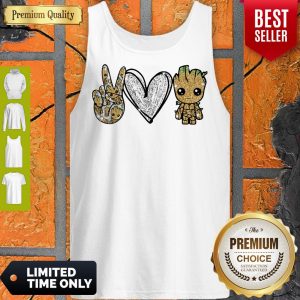Official Peace Love Baby Groot Tank Top
