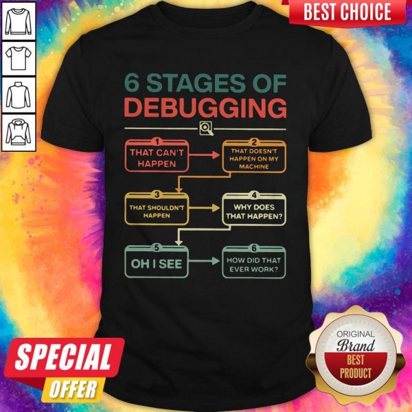 6 Stages Of Debugging That Can’t Happen Shirt