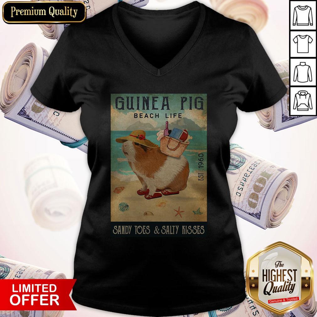 Guinea Pig Beach Life Sandy Toes And Salty Kisses V- neck