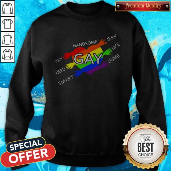 Handsome Gay Cool Jerk Nerd Nice Smart Dumb Sweatshirt