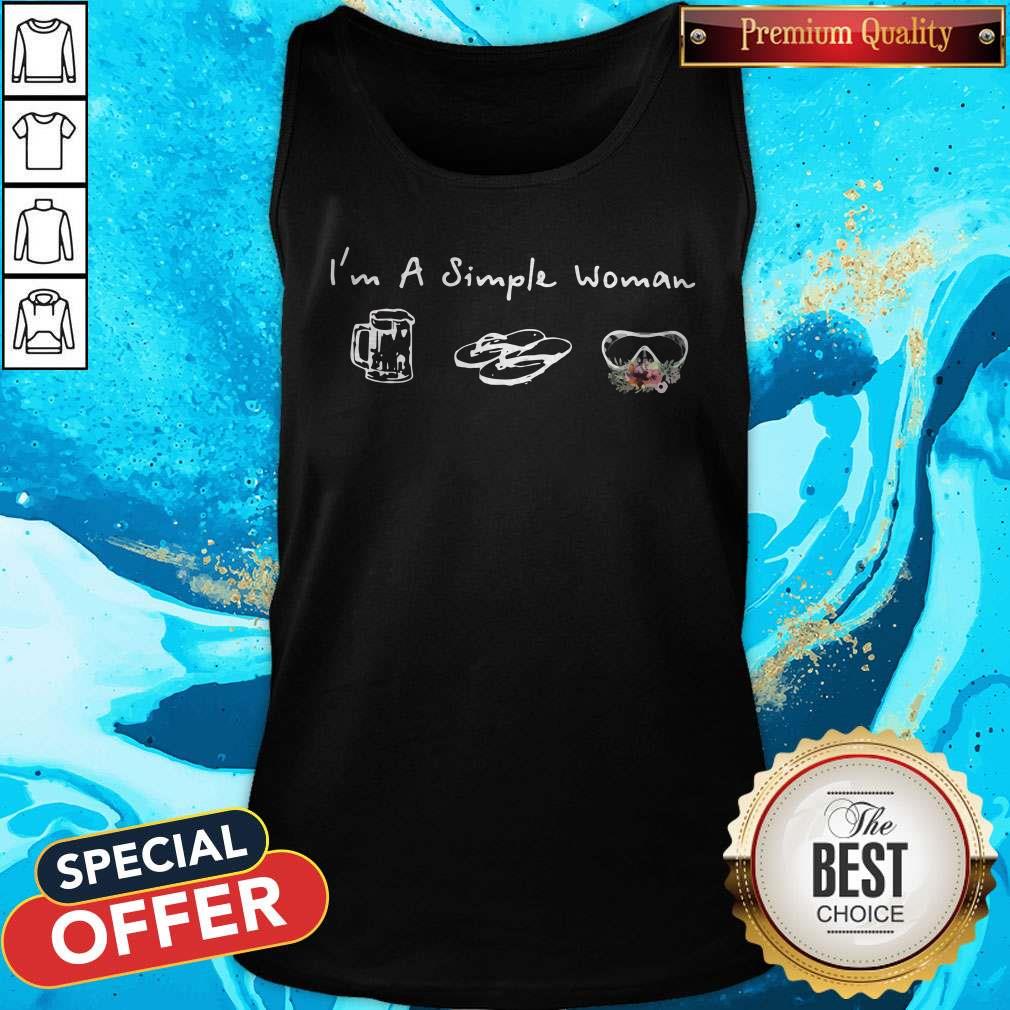 I’m A Simple Woman Loves Beer Flip Flop Swimming Glasses Tank Top 