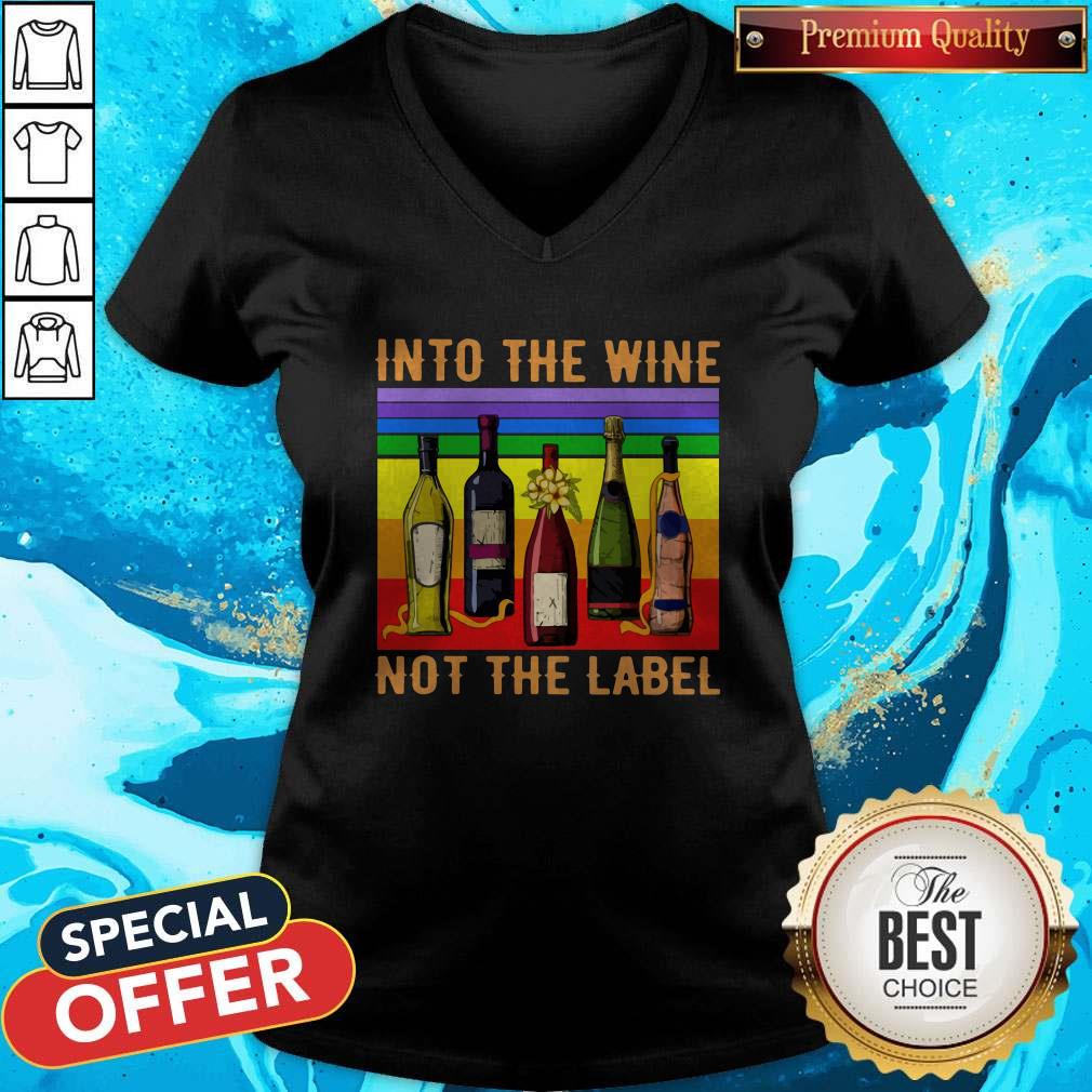 Into The Wine Not The Label Vintage V- neck 