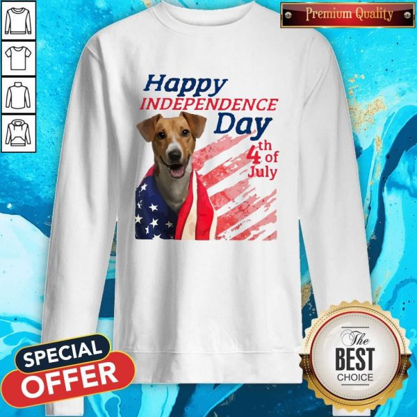 Jack Russell Terrier Happy Independence Day 4th Of July American Flag Sweatshirt