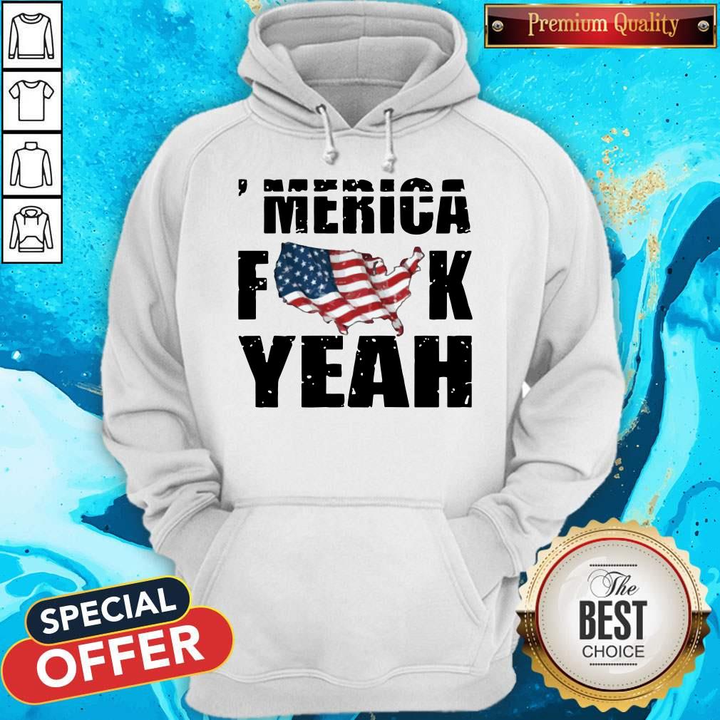 Merica Fuck Yeah American Map Flag Hoodiea