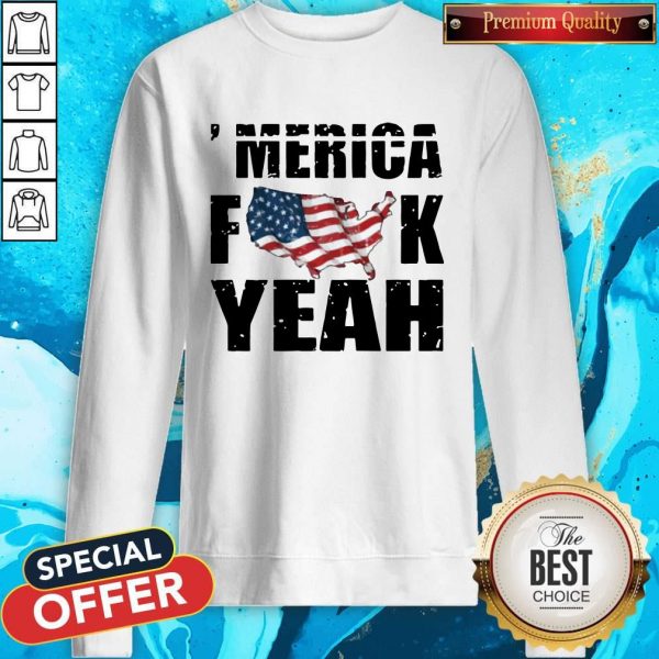 Merica Fuck Yeah American Map Flag Sweatshirt