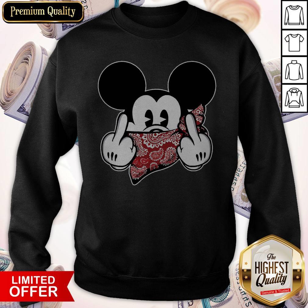 Mickey Mouse Bandana Fuck Trump   Sweatshirt