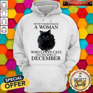 Never Underestimate A Woman Who Loves Cats And Was Born In December Hoodiea