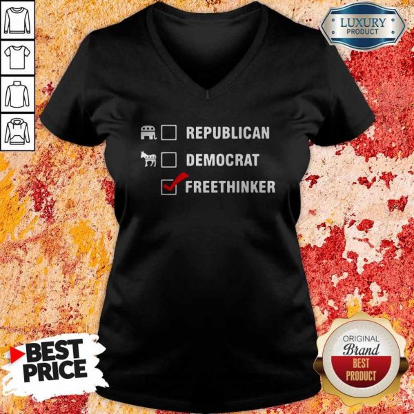 Premium Republican Democrat Free Thinker V-neck