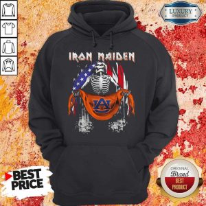 Skeleton Iron Maiden Auburn Logo American Flag Independence Day Hoodiea
