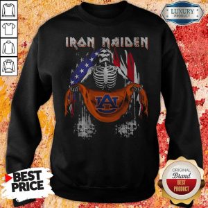 Skeleton Iron Maiden Auburn Logo American Flag Independence Day Sweatshirt