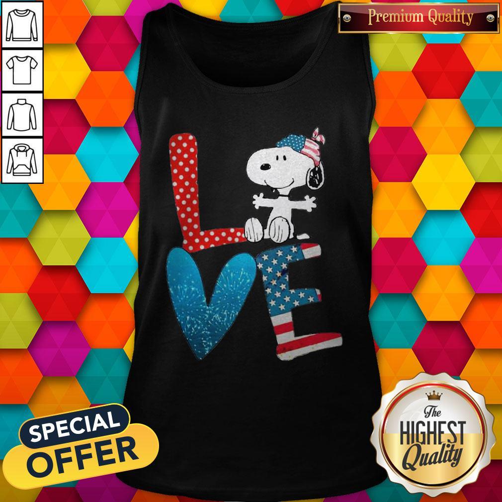 Snoopy Love American 4th Of July Tank Top 
