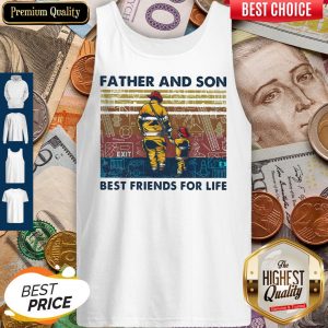 Firefighter Father and Son Best Friends For Life Vintage Retro Tank Top