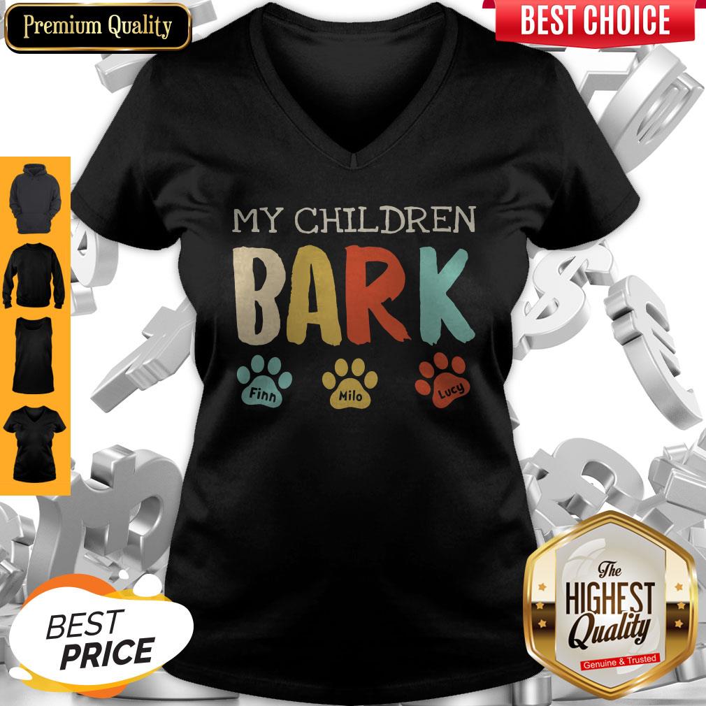 My Children Bark Finn Milo Lucy V- neck