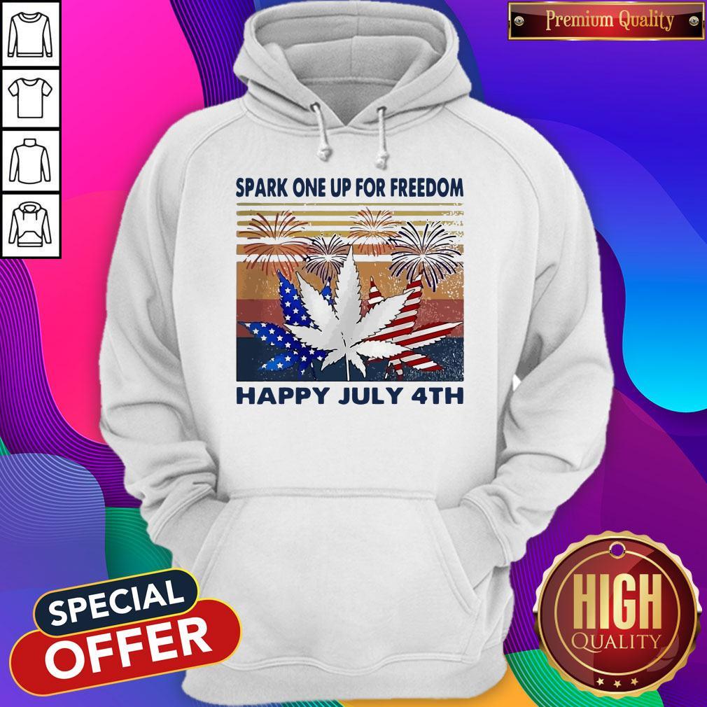 Weed Fireworks Spark One Up For Freedom Happy July 4th Independence Day Hoodiea