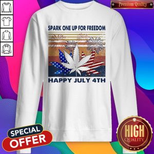 Weed Fireworks Spark One Up For Freedom Happy July 4th Independence Day Sweatshirt
