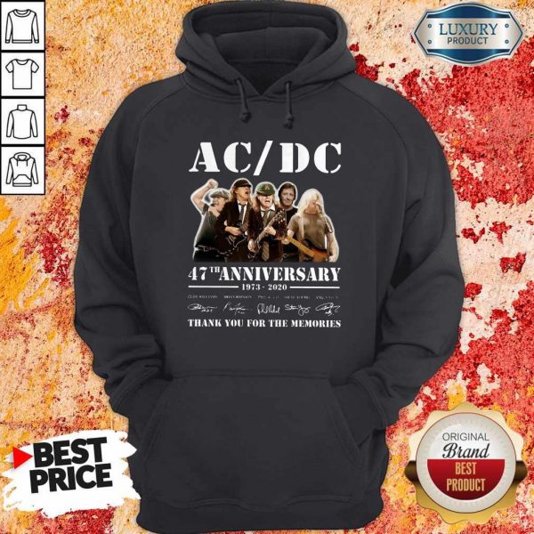 ACDC Band 47th Anniversary 1973-2020 Signatures Hoodie