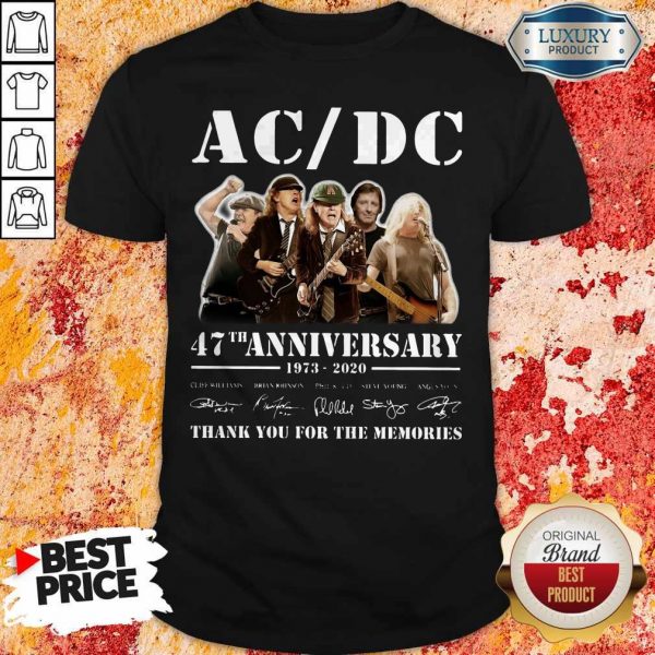 ACDC Band 47th Anniversary 1973-2020 Signatures Shirt