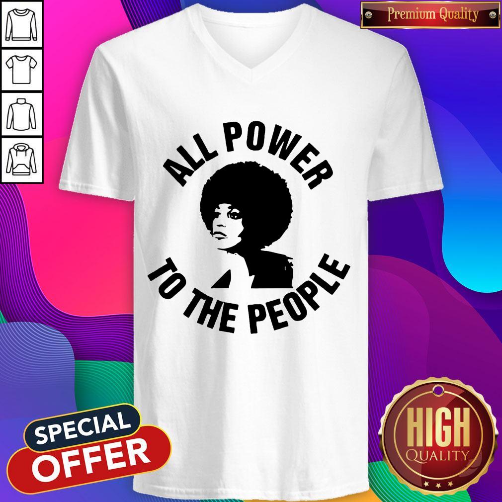 All Power To the People Angela Davis V- neck