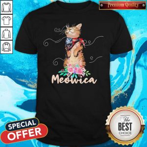 Awesome Meowica Floral America Shirt