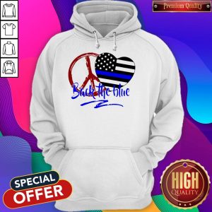 Back The Blue America Love Heart Independence Day Hoodiea
