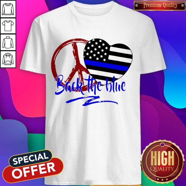 Back The Blue America Love Heart Independence Day Shirt