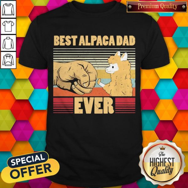 Best Alpaca Dad Ever Vintage Retro Shirt