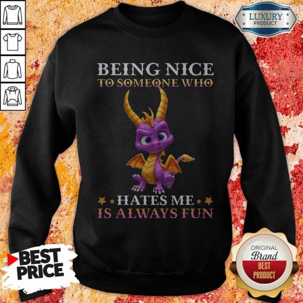 Dragon Being Nice To Someone Who Hates Me Is Always Fun Sweatshirt