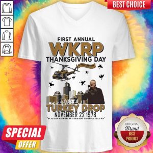 First Annual Wkrp Thanksgiving Day Turkey Drop November 22 1978 V- neck