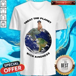Funny Harry Styles Treat The Planet With Kindness V- neck