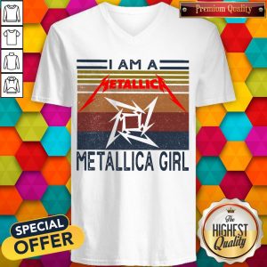 I Am A Metallica Girl Vintage V- neck