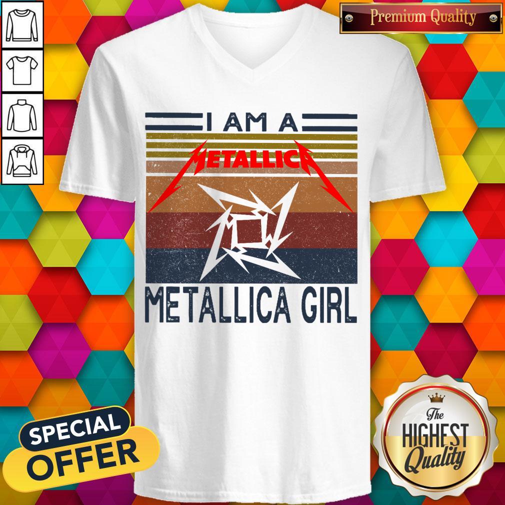 I Am A Metallica Girl Vintage V- neck