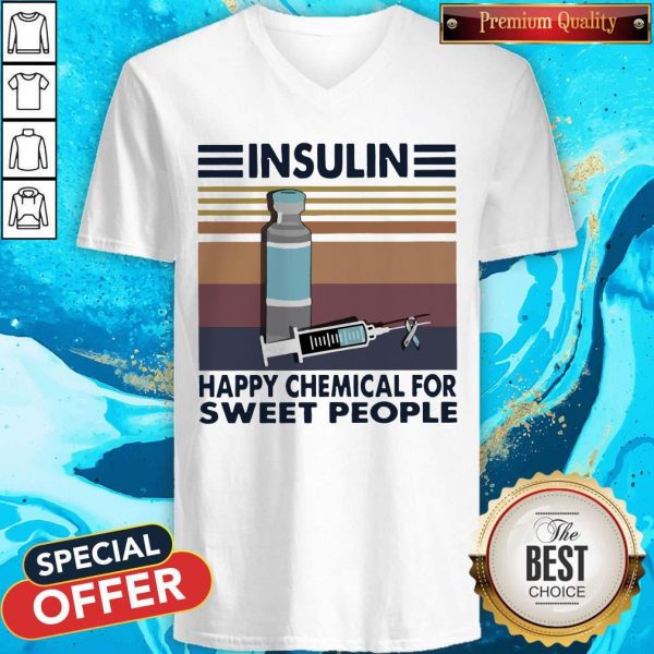 Insulin Happy Chemical For Sweet People Vintage V- neck