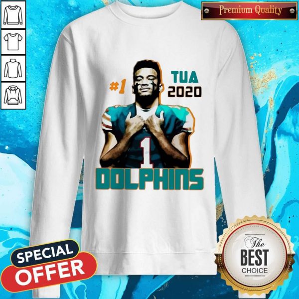 Official 1 Tua Tagovailoa 2020 Miami Dolphins Football Sweatshirt