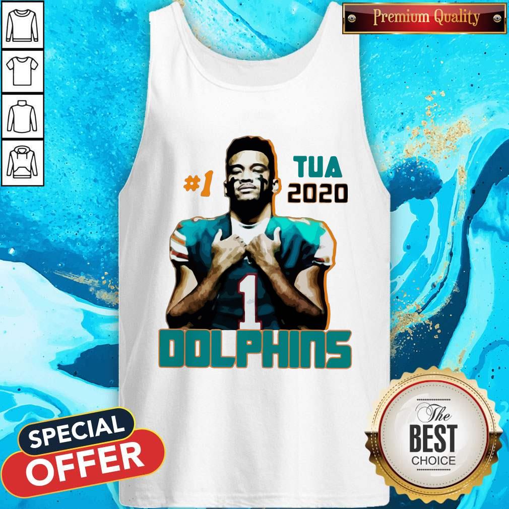 Official 1 Tua Tagovailoa 2020 Miami Dolphins Football Tank Top