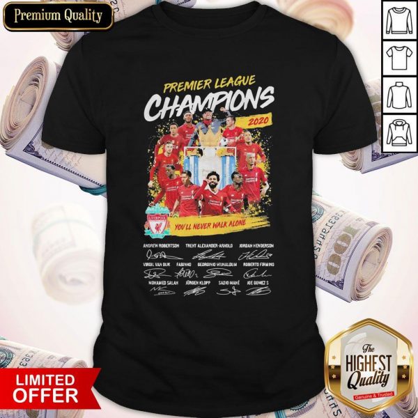 Premier League Champions 2020 You’ll Never Walk Alone Players Signatures Shirt