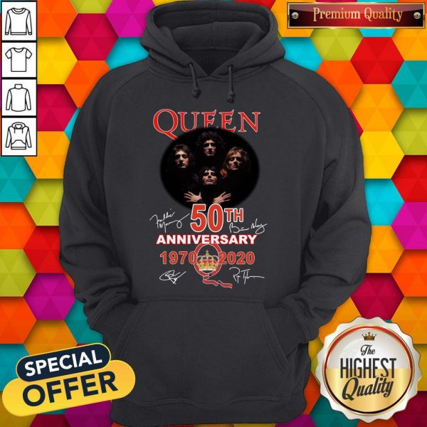 Queen 50th Anniversary 1970 2020 Signatures Hoodie