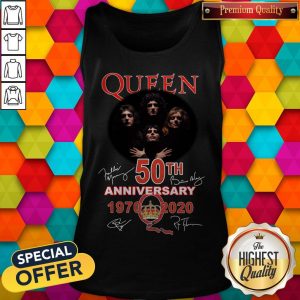 Queen 50th Anniversary 1970 2020 Signatures Tank Top