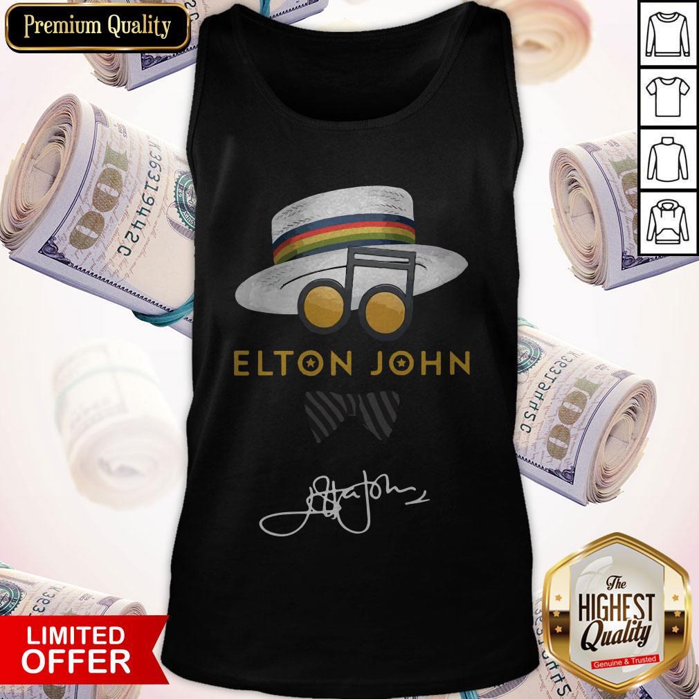 Top Elton John Hat Signature Tank Top