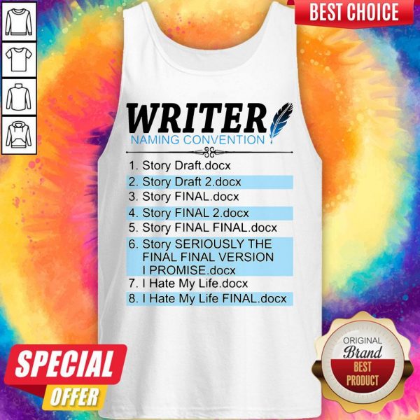 Writer Naming Convention 1 Story Draft Docx 2 Story Draft 2 Docx Tank Top