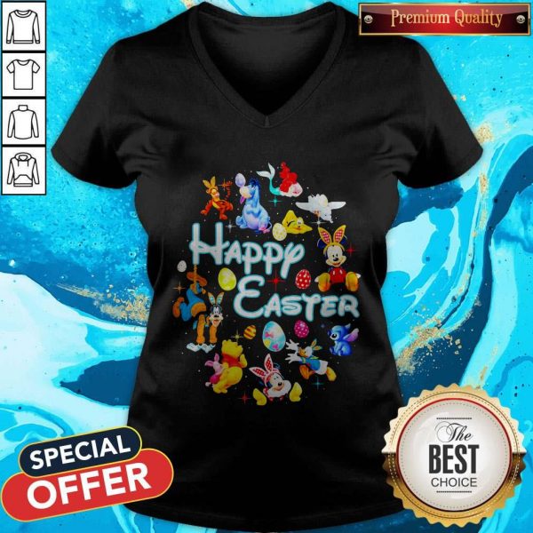 Disney Characters Happy Easter V-neck