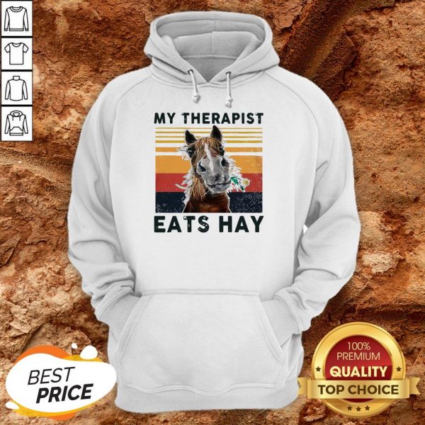 Horse My Therapist Eats Hay Vintage Hoodie